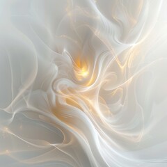 Obraz premium Ethereal Abstract Swirls with Gold Highlights Amidst Soothing Pastels and Light Hues