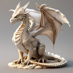 Fototapeta premium 33D dragon in white background vector image