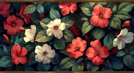 Fototapeta premium Floral Pattern Wallpaper