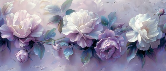 Purple Floral Wallpaper Border