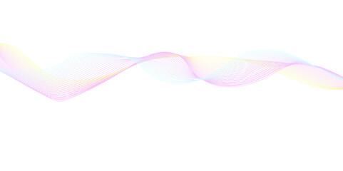 Abstract smooth wavy curve lines on transparent background. Colorful smooth wave lines background. Design used for background, banner, template, wallpaper, business 
