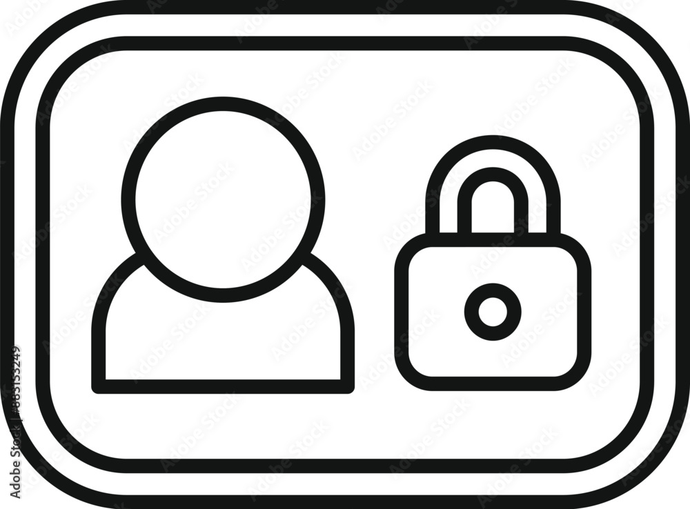 Poster secure login system protecting user profile with padlock icon, symbolizing online security and accou