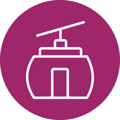 Cableway Vector Line White Circles Multicolors