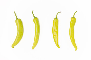 Hot peppers on a white background