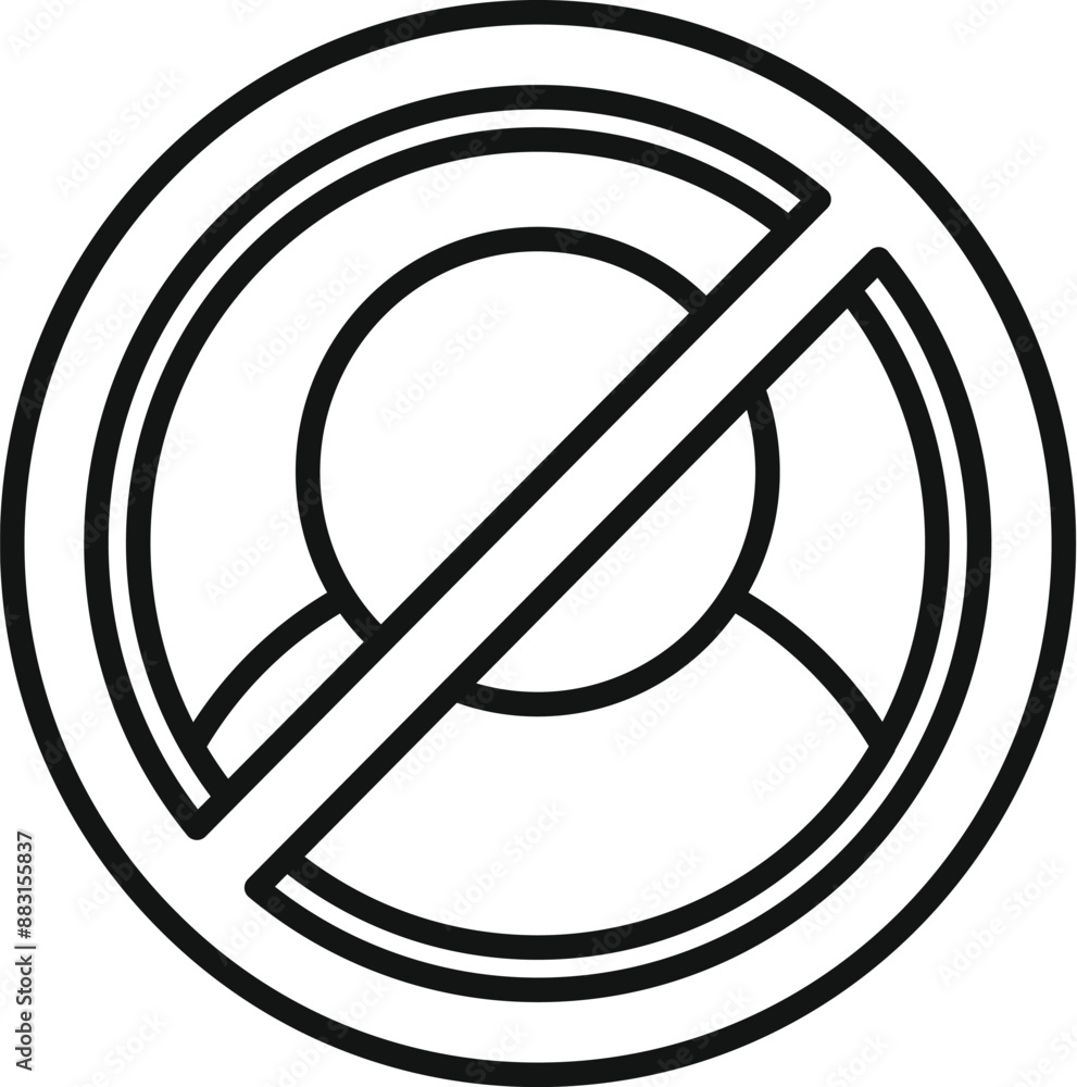 Poster simple icon representing the concept of avoiding distractions and concentrating on a single task