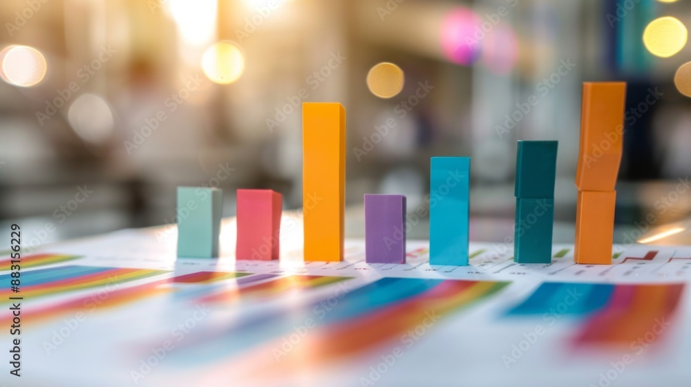 Poster a set of bar graphs comparing sales performance between different product categories in a retail rep