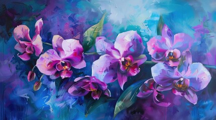 Purple orchid cluster