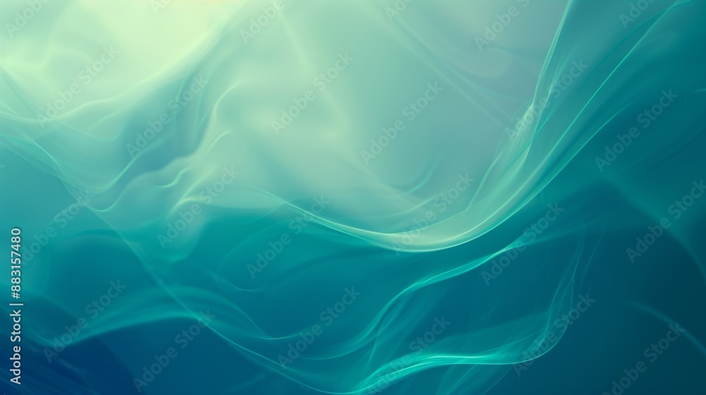 Poster A smooth gradient background transitioning from deep blue to light turquoise, creating a calming effect.