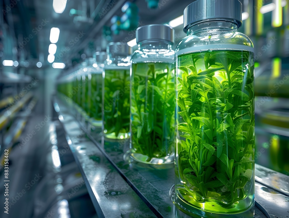 Poster bioengineered carbon capture solutions in high tech laboratory environment