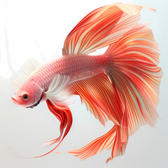Fototapeta premium 3D fighting fish in white background vector image