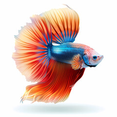 Fototapeta premium 3D fighting fish in white background vector image
