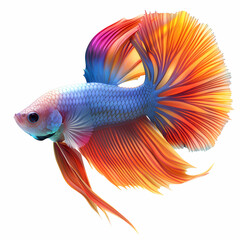 Fototapeta premium 3D fighting fish in white background vector image