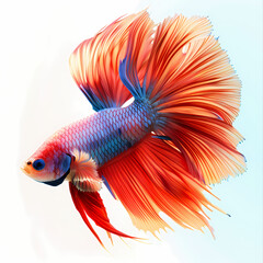 Fototapeta premium 3D fighting fish in white background vector image