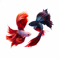 Fototapeta premium 3D fighting fish in white background vector image