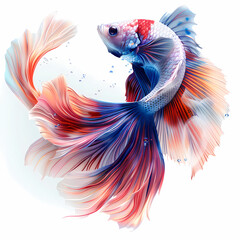 Obraz premium 3D fighting fish in white background vector image