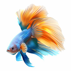 Fototapeta premium 3D fighting fish in white background vector image