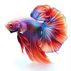Fototapeta premium 3D fighting fish in white background vector image