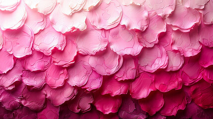 Naklejka premium Pink Ombre Gradient Impasto Abstract Background Texture, Thick Oil Paint Brushstrokes Pattern, Romantic Feminine Design Element, Macro Closeup, Valentine's Day Concept, Love and Romance Background