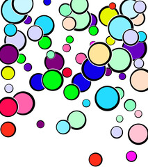 Abstract Audio Design with Dots Background from bright multi-colored confetti.