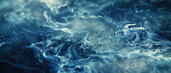 Obraz premium Abstract Swirling Blue and White Liquid Pattern