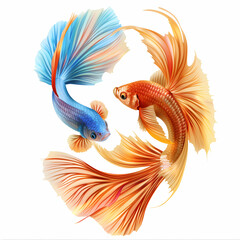 Obraz premium 3D fighting fish in white background vector image