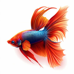Fototapeta premium 3D fighting fish in white background vector image