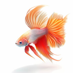 Fototapeta premium 3D fighting fish in white background vector image
