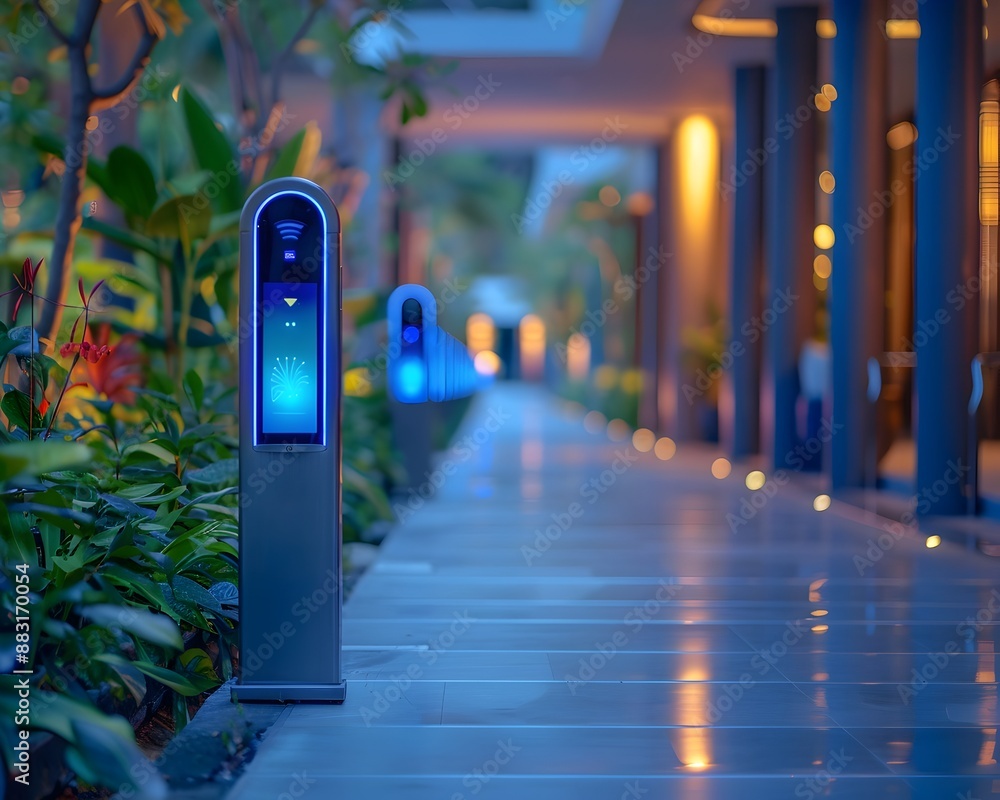 Poster secure biometric access control at a luxury resort for convenient guest experience