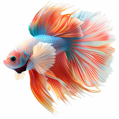 Fototapeta premium 3D fighting fish in white background vector image