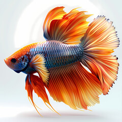 Fototapeta premium 3D fighting fish in white background vector image