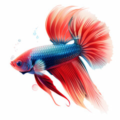 Fototapeta premium 3D fighting fish in white background vector image