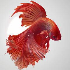 Obraz premium 3D fighting fish in white background vector image