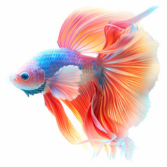 Fototapeta premium 3D fighting fish in white background vector image