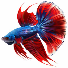 Fototapeta premium 3D fighting fish in white background vector image