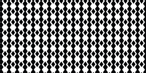 Seamless geometric diamond black and white pattern vector background