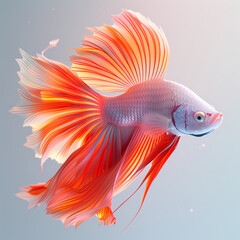 Fototapeta premium 3D fighting fish in white background vector image