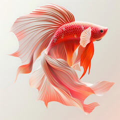 Fototapeta premium 3D fighting fish in white background vector image