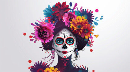 Obraz premium Halloween Happiness with Dia De Los Muertos Flair
