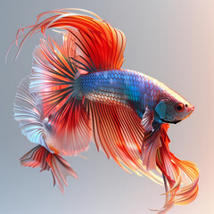 Fototapeta premium 3D fighting fish in white background vector image