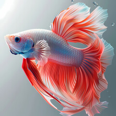 Fototapeta premium 3D fighting fish in white background vector image