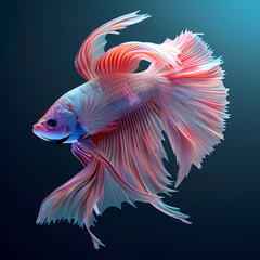 Fototapeta premium 3D fighting fish in white background vector image