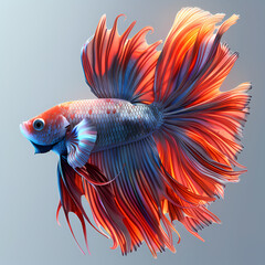 Fototapeta premium 3D fighting fish in white background vector image