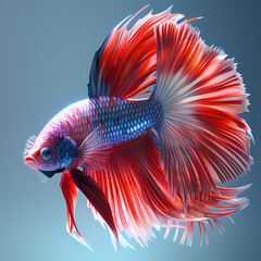 Fototapeta premium 3D fighting fish in white background vector image