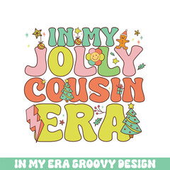 In my jolly cousin Christmas era groovy retro, Merry Christmas retro designs
