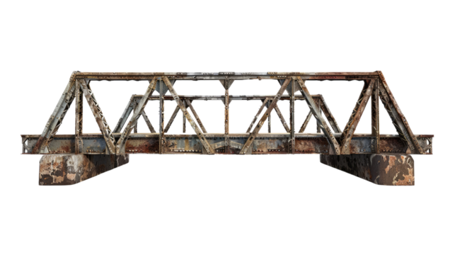 Iron bridge on a transparent background
