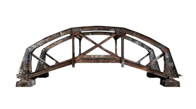 Iron bridge on a transparent background