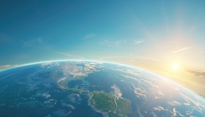 Stunning View of Earth from Space Highlighting the Planet's Atmosphere and Natural Beauty in a Cosmic Landscape