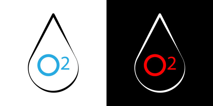 Oxygen O2 icon illustration design.