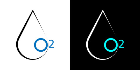 Oxygen O2 icon illustration design.