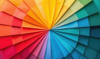 Obraz premium Colorful papers arranged in a circular pattern